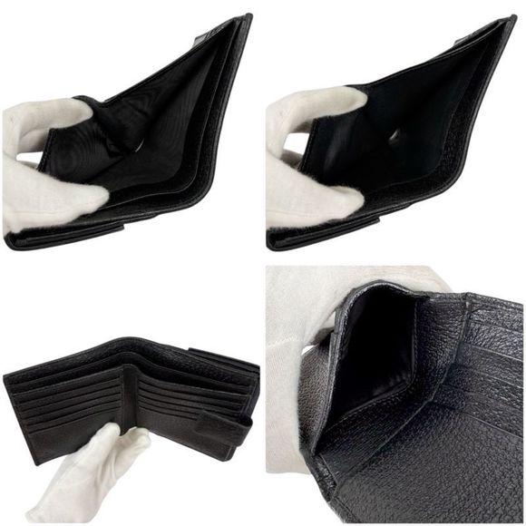 Gucci Compact Wallet Bifold Wallet Black GG Canvas GG Pattern - Picture 10 of 14